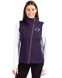Stephen F Austin Lumberjacks Cutter & Buck Mainsail Sweater Knit Womens Asymmetrical Vest College Purple Heather Front
