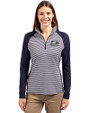 Georgia Southern Eagles Cutter & Buck Forge Tonal Stripe Stretch Half Zip Womens Top Liberty Navy Front