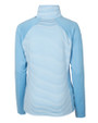 Tulane Green Wave Cutter & Buck Forge Tonal Stripe Stretch Half Zip Womens Top Atlas Light Blue Mannequin Back