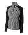 Tulane Green Wave Cutter & Buck Forge Tonal Stripe Stretch Half Zip Womens Top Black Mannequin