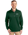 Hawaii Warriors Cutter & Buck Traverse Stretch Eco Quarter Zip Mens Pullover Hunter Green Front