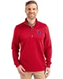 Louisiana Tech Bulldogs Cutter & Buck Traverse Stretch Eco Quarter Zip Mens Pullover Red Front