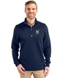 Navy Midshipmen Cutter & Buck Traverse Stretch Eco Quarter Zip Mens Pullover Liberty Navy Front