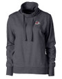 Fresno State Bulldogs Cutter & Buck Saturday Cotton Blend Womens Funnel Neck Sweatshirt Charcoal Heather Mannequin