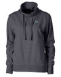 Hawaii Warriors Cutter & Buck Saturday Cotton Blend Womens Funnel Neck Sweatshirt Charcoal Heather Mannequin