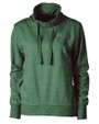 Hawaii Warriors Cutter & Buck Saturday Cotton Blend Womens Funnel Neck Sweatshirt Hunter Heather Mannequin