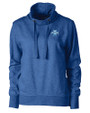 Indiana State Sycamores Cutter & Buck Saturday Cotton Blend Womens Funnel Neck Sweatshirt Tour Blue Heather Mannequin