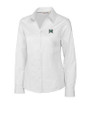 Hawaii Warriors Cutter & Buck Epic Easy Care Fine Twill Womens Long Sleeve Dress Shirt White Mannequin