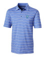 Indiana State Sycamores Cutter & Buck Forge Epic Confidence Recycled Heathered Stripe Stretch Mens Polo Chelan Blue Mannequin