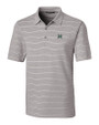 Hawaii Warriors Cutter & Buck Forge Epic Confidence Recycled Heathered Stripe Stretch Mens Polo Polished Medium Gray Mannequin