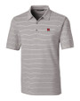 Rutgers Scarlet Knights Cutter & Buck Forge Epic Confidence Recycled Heathered Stripe Stretch Mens Polo Polished Medium Gray Mannequin