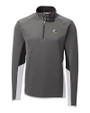 Georgia Southern Eagles Cutter & Buck Traverse Colorblock Stretch Quarter Zip Mens Pullover Elemental Grey Mannequin