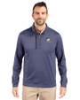 Georgia Southern Eagles Cutter & Buck Stealth Heathered Quarter Zip Mens Pullover Liberty Navy Front