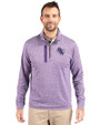 Stephen F Austin Lumberjacks Cutter & Buck Stealth Heathered Quarter Zip Mens Pullover College Purple Front