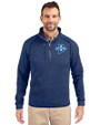 Indiana State Sycamores Cutter & Buck Mainsail Sweater-Knit Mens Half Zip Pullover Jacket Tour Blue Heather Front
