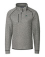 Hawaii Warriors Cutter & Buck Mainsail Sweater-Knit Mens Half Zip Pullover Jacket Polished Heather Mannequin
