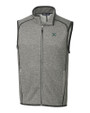 Hawaii Warriors Cutter & Buck Mainsail Sweater-Knit Mens Full Zip Vest Polished Heather Mannequin