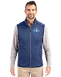 Indiana State Sycamores Cutter & Buck Mainsail Sweater-Knit Mens Full Zip Vest Tour Blue Heather Front
