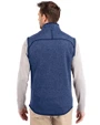 Indiana State Sycamores Cutter & Buck Mainsail Sweater-Knit Mens Full Zip Vest Tour Blue Heather Back