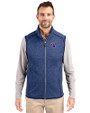 Louisiana Tech Bulldogs Cutter & Buck Mainsail Sweater-Knit Mens Full Zip Vest Tour Blue Heather Front