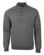 Lamar Cardinals Cutter & Buck Saturday Cotton Blend Mens Mock Pullover Sweatshirt Charcoal Heather Mannequin