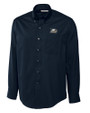 Georgia Southern Eagles Cutter & Buck Epic Easy Care Fine Twill Mens Long Sleeve Dress Shirt Navy Blue Mannequin