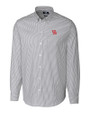 Houston Cougars Cutter & Buck Stretch Oxford Stripe Mens Long Sleeve Dress Shirt Charcoal Mannequin