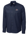 Fresno State Bulldogs Cutter & Buck Epic Easy Care Nailshead Mens Long Sleeve Dress Shirt Navy Blue Mannequin