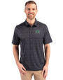 Hawaii Warriors Cutter & Buck Pike Micro Floral Print Stretch Mens Polo Black Front