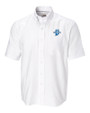 Indiana State Sycamores Cutter & Buck Epic Easy Care Nailshead Mens Short Sleeve Dress Shirt White Mannequin