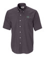 Hawaii Warriors Cutter & Buck Epic Easy Care Nailshead Mens Short Sleeve Dress Shirt Black Mannequin