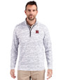 Rutgers Scarlet Knights Cutter & Buck Traverse Stretch Eco Camo Print Quarter Zip Mens Pullover Charcoal Front