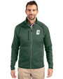 Charlotte 49ers Cutter & Buck Mainsail Sweater-Knit Mens Full Zip Jacket Hunter Heather Front