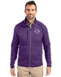 Stephen F Austin Lumberjacks Cutter & Buck Mainsail Sweater-Knit Mens Full Zip Jacket College Purple Heather Front