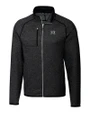 Hawaii Warriors Cutter & Buck Mainsail Sweater-Knit Mens Full Zip Jacket Charcoal Heather Mannequin