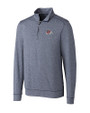 Fresno State Bulldogs Cutter & Buck Shoreline Heathered Quarter Zip Mens Pullover Liberty Navy Heather Mannequin