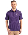 Stephen F Austin Lumberjacks Cutter & Buck Forge Pencil Stripe Stretch Mens Polo College Purple Front