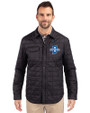Indiana State Sycamores Cutter & Buck Rainier PrimaLoft® Mens Eco Insulated Quilted Shirt Jacket Black Front