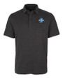 Indiana State Sycamores Cutter & Buck Advantage Tri-Blend Jersey Mens Big and Tall Pocket Polo Black Heather Mannequin