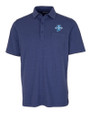 Indiana State Sycamores Cutter & Buck Advantage Tri-Blend Jersey Mens Big and Tall Pocket Polo Tour Blue Heather Mannequin