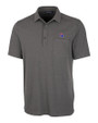 Louisiana Tech Bulldogs Cutter & Buck Advantage Tri-Blend Jersey Mens Big and Tall Pocket Polo Elemental Grey Heather Mannequin