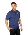 Louisiana Tech Bulldogs Cutter & Buck Advantage Tri-Blend Jersey Mens Big and Tall Pocket Polo Tour Blue Heather Front