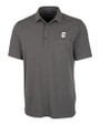Charlotte 49ers Cutter & Buck Advantage Tri-Blend Jersey Mens Big and Tall Pocket Polo Elemental Grey Heather Mannequin