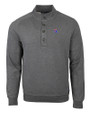 Louisiana Tech Bulldogs Cutter & Buck Saturday Cotton Blend Mens Big and Tall  Mock Pullover Sweatshirt Charcoal Heather Mannequin