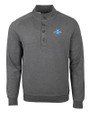 Indiana State Sycamores Cutter & Buck Saturday Cotton Blend Mens Big and Tall  Mock Pullover Sweatshirt Charcoal Heather Mannequin