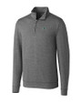 Hawaii Warriors Cutter & Buck Shoreline Heathered Quarter Zip Mens Big and Tall Pullover Charcoal Heather Mannequin