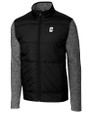 Charlotte 49ers Cutter & Buck Stealth Hybrid Quilted Mens Big and Tall Full Zip Windbreaker Jacket Black Mannequin