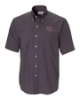 Lamar Cardinals Cutter & Buck Epic Easy Care Nailshead Mens Big and Tall Short Sleeve Dress Shirt Black Mannequin