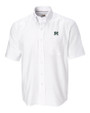 Hawaii Warriors Cutter & Buck Epic Easy Care Nailshead Mens Big and Tall Short Sleeve Dress Shirt White Mannequin