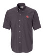 Houston Cougars Cutter & Buck Epic Easy Care Nailshead Mens Big and Tall Short Sleeve Dress Shirt Black Mannequin